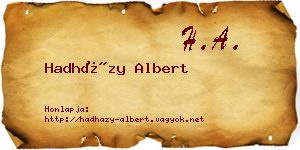 Hadházy Albert névjegykártya