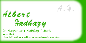 albert hadhazy business card